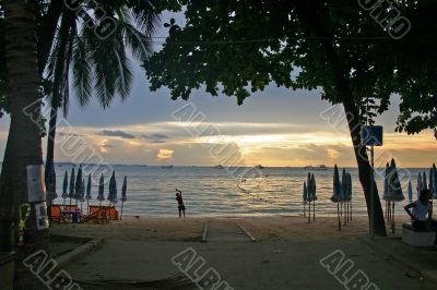 Pattaya Beach at dusk