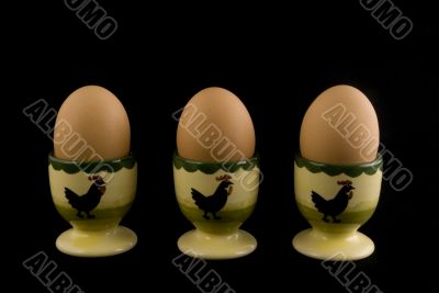 egg-cups with eggs