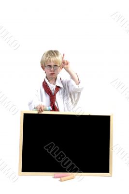 Toddler with black-board