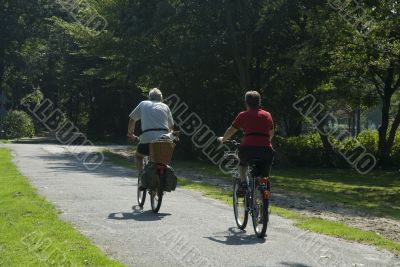 On the bike with dog