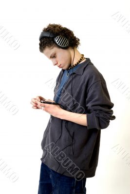 Boy with MP3-player