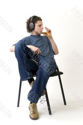 Young boy drinking alcohol