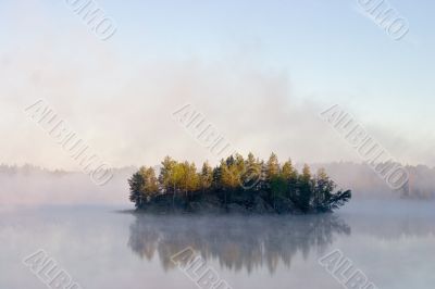 Fog on lake