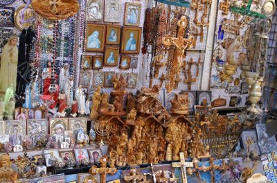Christian symbols in the Jerusalem east market