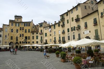 Famous square in Lucca Italy