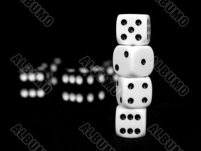 Stack of White Dice