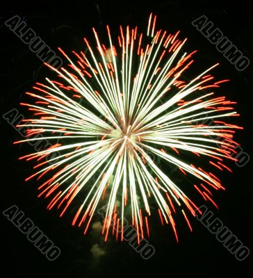 Night fireworks upon dark sky Night fireworks upon dark sky