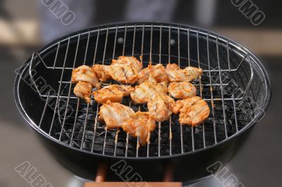 Barbecue grilled chicken breasts