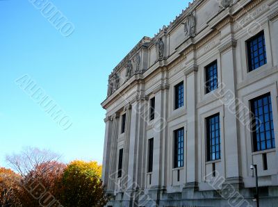 Brooklyn Museum Exterior In The Fall, New York