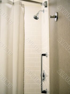 Interior of Simple White Bathroom