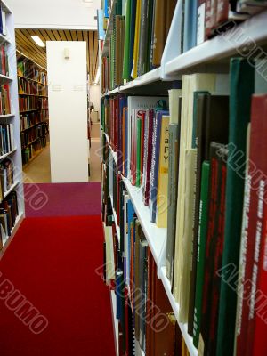Shelves Of Books In A Library