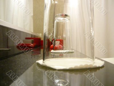 Two Sterilized Water Glasses In Bathroom