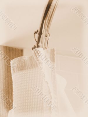 White Shower Curtain in Bathroom
