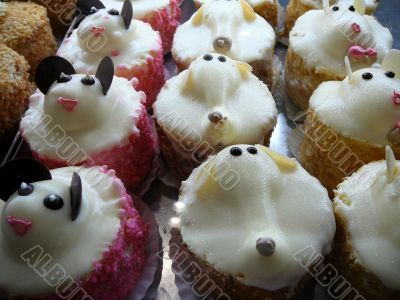 Animal Cakes in Bakery Display