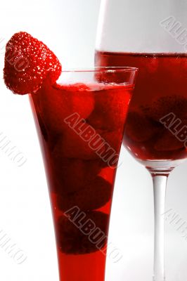Drink with a strawberry in a glass
