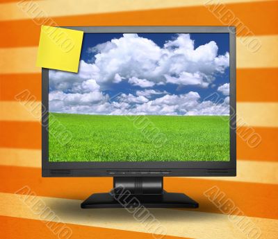 adhesive note on lcd