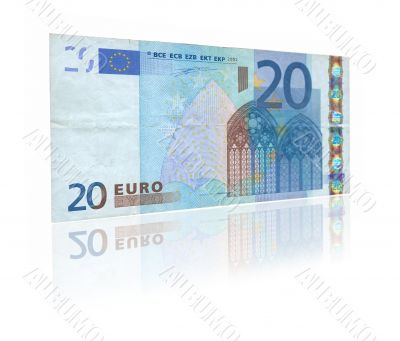 20 Euro with reflection