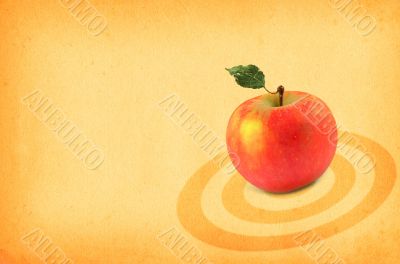 red apple on paper