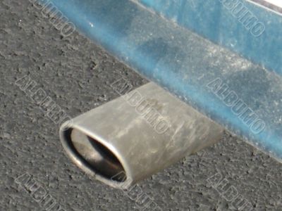 a tailpipe of car