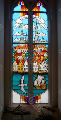 Stained-glass panel in the museum 1