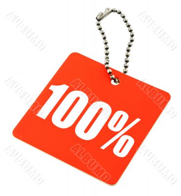 100 percent value tag