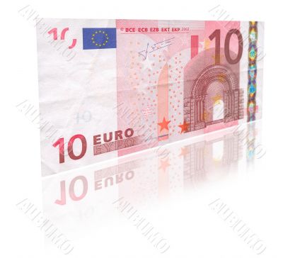 10 Euro with reflection