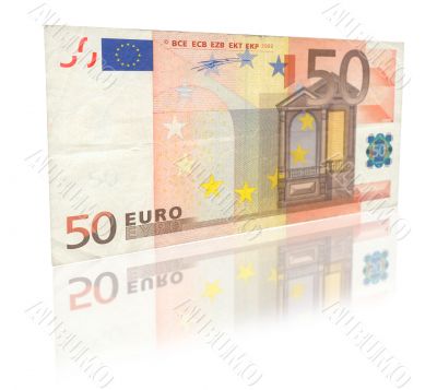 50 Euro with reflection