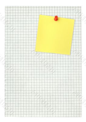 adhesive note and squared pape