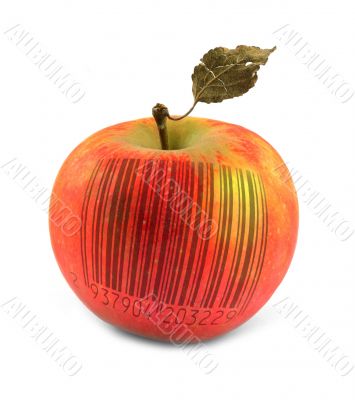 apple with bar code