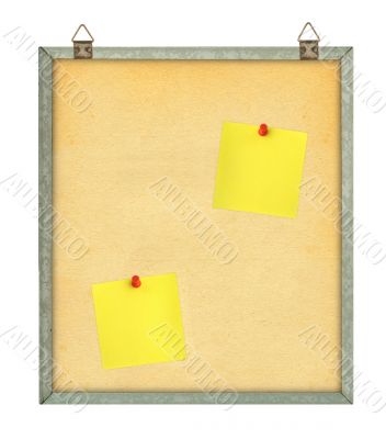 pinboard with adhesive notes