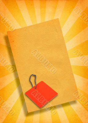 price tag against retro background