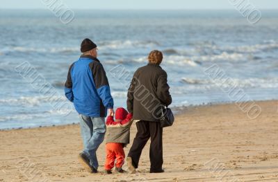 family on the beach