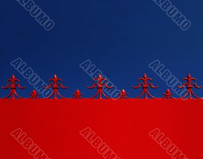 Red &amp; blue architectural motif