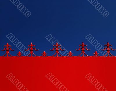 Red & blue architectural motif Red & blue architectural motif