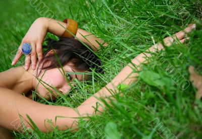 Girl in a grass