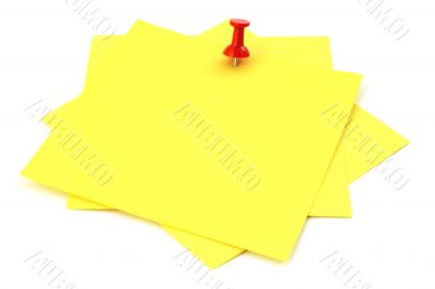 three yellow sticky notes