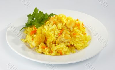 Pilaf with the hen.