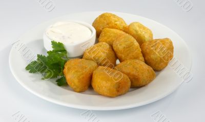 Battered turnip-rooted cabbage.