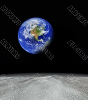 earth from abstract planet