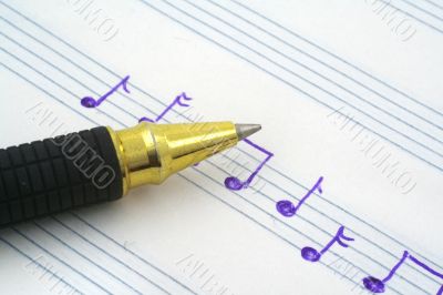hand written music note