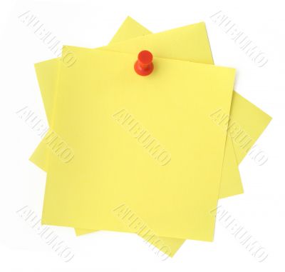 three yellow sticky notes
