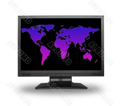 Lcd with world map