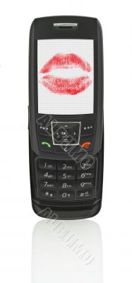 mobile phone with love message