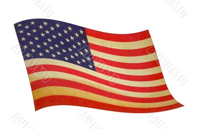 retro wavy american flag