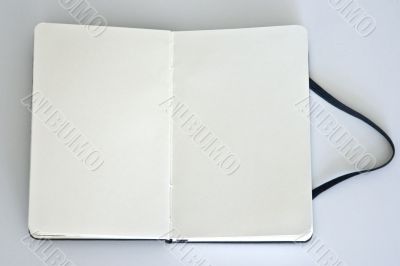 Notebook with blank page &amp; bookmark