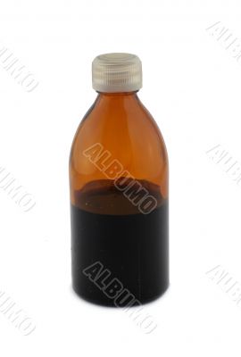 small glass bottle on white