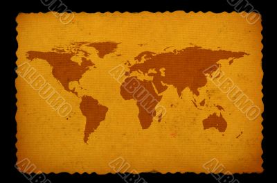 old stained world map