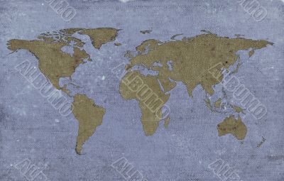 grungy textured world map
