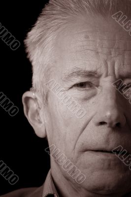 Senior man in sepia portrait Senior man in sepia portrait