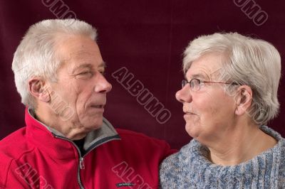 Senior couple looking at eachother Senior couple looking at eachother